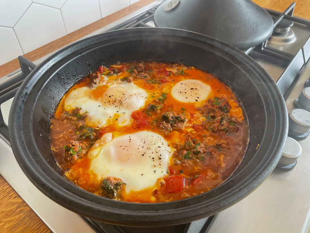 Shakshouka cu carne de miel